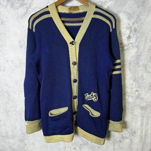 Vintage School Knit Letterman Sweater Womens Medium Knitting Co Chicago 50s 60s